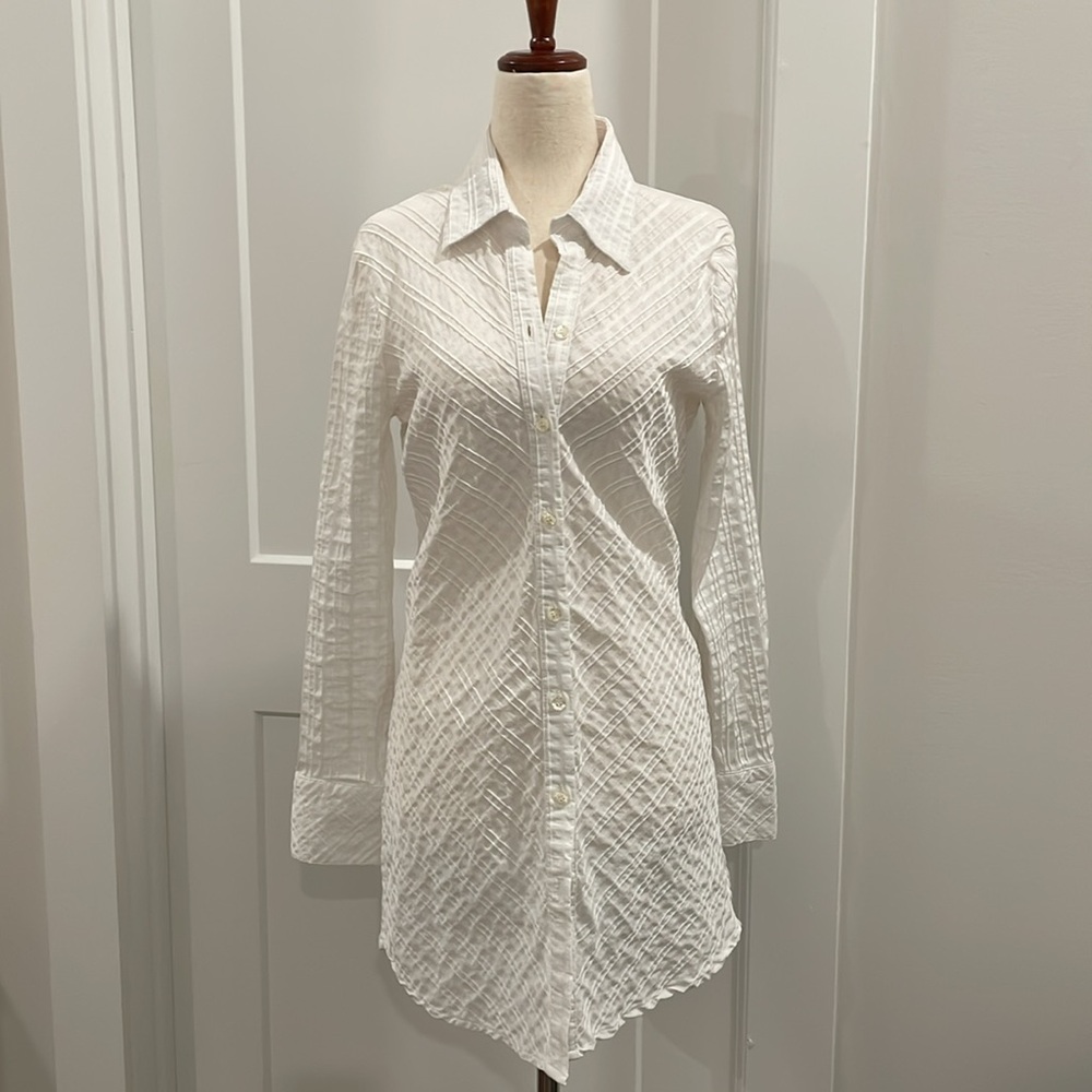 Tara Crisp White Textured Shirt